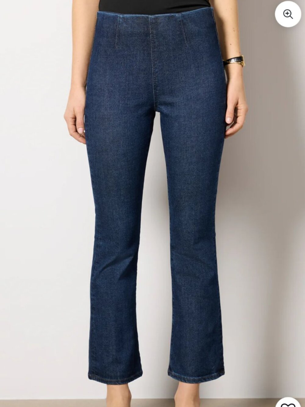 Adriano Goldschmied Farrah Boot Crop Jeans Pull on Mid Rise Size Large Denim